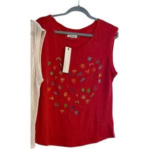 NEW PAPARAZZI women's graphic muscle tee in red